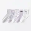 Calcetines sin costuras de una sola pieza para niñas, calcetines de algodón finos de malla morada de verano de caña media, calcetines de princesa dulces y lindos, calcetines transpirables para niños