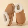 Novas pantufas de algodão de moda outono e inverno transfronteiriças com acabamento em pele e estilo étnico, adequadas para homens e mulheres, pantufas de algodão antiderrapantes para interiores de casais