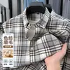 [100% algodón] Camisa clásica a cuadros cepillada de algodón puro Zangfu para hombre, chaqueta camisa casual de manga larga 100% algodón