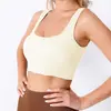 Camiseta Deportiva sin Mangas de Espalda en I con Copas Fijas para Mujer con Almohadillas en el Pecho, Ropa de Yoga, Ropa Interior, Top de Fitness para Pilates Yoga