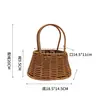 Bolso Tejido a Mano Cesta Bolso de Mano Souvenir Almacenamiento de Bolsos Paja Mimbre Cesta de Ratán Cesta de Imitación de Ratán Cesta de Flores de Mimbre