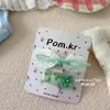 Pinza para el pelo de encaje de tela fresca con lazo dulce para niños de primavera, clip lindo de flor para flequillo lateral de bebé