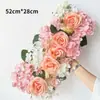 Nuevo Arreglo Floral de Piso para Boda Flor de Seda Artificial Flor Acabada Decoración L Arreglo Floral de Eucalipto t Guía de Camino de Escenario Arte Floral para Boda