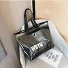 Bolsa de Mão Transparente em PVC Personalizada Bolsa de Mão em PVC Personalizada Moda Casual Presente Bolsa de Compras Bolsa de Ombro de Plástico