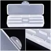 Caja de Almacenamiento para Uñas Caja de Almacenamiento Tira de Lija Herramienta de Pincel Caja de Doble Capa Caja Rectangular de Joyería para Uñas con Hebilla Transparente