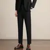 Pantalones de Hombre 2026 Nuevos Rectos Ajustados de Nueve Puntos Otoño Invierno Casual de Negocios Traje de Caída de Alta Calidad Pantalones Largos