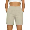 Nuevos shorts de bolsillo para mujer de estilo europeo y americano, de algodón y lino para verano, holgados y casuales, versátiles para usar en casa, adelgazantes y de corte recto