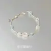 Elegante e Transparente Pulseira de Miçangas com Fivela da Paz para Mulheres, Pulseira Artística de Luxo Leve de Nicho, Acessório de Mão Versátil Simples e Fashion Personalizado
