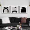 Combinação abstrata simples moderna em preto e branco Pintura decorativa Sala de estar Sofá Fundo parede mural modelo quarto quadrado pendurado pintura