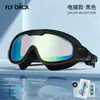 Nuevo modelo de gafas de natación para adultos para hombres y mujeres, alta definición, impermeables, antivaho, coloridas con recubrimiento galvánico, de marco grande