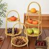 Frutero creativo multicapa estilo europeo para frutos secos, plato para aperitivos doméstico tipo ratán, plato para dulces, bandeja para el té de la tarde, cesta