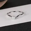 Anillo Abierto Beixi Joyería de Plata S925 Plata de Ley Perla Francesa para Mujer Tendencia Retro Ins Diseño Simple en Forma de V