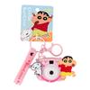 Llavero con cámara de proyección Crayon Shin original, bonito llavero luminoso de juguete con dibujos animados, colgante para bolso de estudiante.