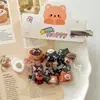Grampo de Cabelo Gatinho de Café de Resina Fofo de Desenho Animado Ímã de Geladeira Acessórios de Cola de Creme DIY Decoração de Capa de Celular