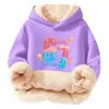 Sudeste Asiático Primavera y Otoño Talla Grande Suelto Algodón Compuesto Forro Polar de Borreguito Sudadera Estampada de Manga Larga con Capucha y sin Bolsillos