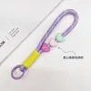 Lanyard de Muñeca Tejido de Corazón de Macaron, Colgante Desmontable Multifuncional para Teléfono Móvil, Llave, Cámara