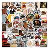 60 pegatinas de vaquero western transfronterizas, pegatinas de graffiti de personalidad de tendencia, pegatinas decorativas creativas para cuaderno DIY