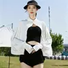 Xale de Proteção Solar Jck para Mulheres, Estilo Verão, Cobertura Anti-UV para Ciclismo, Roupa Externa Esportiva, Roupa de Proteção Solar, Estilo Feminino Respirável