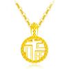 Colgante de Oro Puro 999 Colgante de Oro Duro 3D Colgante de Fortuna Lleno de Bendiciones Collar para Clavícula Venta al por Mayor Dropshipping