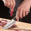 Cuchillo Mongol para Cortar Carne, Forjado en Acero de Alto Manganeso, para Cortar Carne, Filete, Fruta, Cuchillo para Cortar Carne y Barbacoa Puramente Hecho a Mano