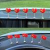 Adornos de banderitas pequeñas de cinco estrellas adornos de cabeza sacudible para el panel de instrumentos del control central del coche suministros de decoración interior del coche banderita roja pequeña de resorte