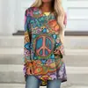 Camiseta de Manga Larga Estilo Nuevo Independiente Transfronteriza Estilo Europeo y Americano Impresión 3D con Patrón de Poción de Bruja y Murciélago, Camisa Holgada de Cuello Redondo