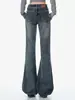 Jeans Retro Americanos de Cintura Media Micro-Acampanados para Mujer Otoño 2027 Nuevo Estilo Diseño de Nicho Bordados Acampanados de Longitud Completa Pantalones Largos
