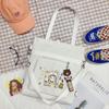 Bolsa de Ombro de Lona Estilo Fresco Artístico ins Grande Capacidade Simples Bolsa Transversal Mochila Moderna Tendência Cabelo Transfronteiriço