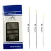 Agujas de coser sin enhebrar para personas mayores y ciegas, Kit de costura de cubo de madera colgante lateral sin enhebrar