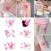 Pegatinas de Tatuaje de Color Latinas Impermeables para Mujeres Mariposa de Larga Duración Estilo Semi-Permanente de Gama Alta Letras Inglesas Frescas para Niñas