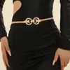 Cadena de Cintura Metálica Estilo Maduro Transfronteriza con Pequeñas Estrellas Doradas y Diseño Floral, Cadena Grabada Personalizada, Cinturón de Cintura de Alta Gama