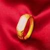Anel de Casal Banhado a Ouro Cobre Nova Moda Esmeralda Negra Anel Par Masculino e Feminino Aberto Personalizado Anel de Ouro Areia Joia