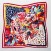 Lenços de Seda Atacado para Presentes Internacionais e Lembrancinhas, Seda Genuína Transfronteiriço Primavera e Verão Decorativo 53cm Lenço de Pescoço Floral Lenço Quadrado Pequeno