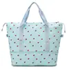 Bolsa de Viagem Expansível com Anel de Morango Grande Capacidade Desenho Animado Separação Seco e Úmido Bolsa para Esportes Fitness Bolsa de Yoga Bolsa de Bagagem para Estudantes