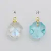 Colgante de trébol de cuatro hojas de vidrio con degradado transparente, colgante individual o doble, accesorios para pendientes y collares DIY hechos a mano, al por mayor