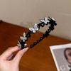 Diadema Ondulada de Mariposa con Pedrería para Cabello Roto Flocado Flequillo Fijo Artefacto para Acabado de Cabello Roto Lavar Cara Presión Cabello Pinza para Cabello Diadema