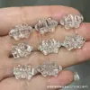 Mortero de Cristal Blanco Natural Cuentas Retorcidas en Forma de Lazo Accesorios de Cuentas Sueltas Pulsera de Cuentas Hecha a Mano para Bricolaje Accesorios de Cuentas de Buda