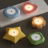 Ropa Corte Redondo Cuadrado Corazón Flor Estrella de Cinco Puntas Portavelas Taza Velas DIY Base Portavelas Molde de Silicona