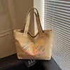 Nova Bolsa de Ombro Artística Estilosa de Outono, Estilo Preguiçoso, Nicho para Mulheres, Bolsa Tote Leve de Grande Capacidade para Compras Diárias