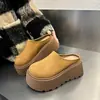 Zapatillas Baotou Cabeza Casual Cuero Escarchado 8 Personalidad Moda Suela Gruesa Centímetro Productos Europeos Diseñador Original Muñeca Reductor de Edad