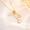 Transmisión en Vivo Más Vendido Collar de Acero de Titanio para Mujer Baño de Oro Real Collar Sencillo Versátil para Mujer Cadena para Clavícula que No se Desvanece Joyería al por Mayor