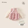 Macacão Infantil de Inverno Estilo Baoxuan Roupa de Ano Novo Estilo Chinês para Bebês Meninas Macacão Rosa Macacão Infantil de Uma Peça