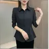 Camisa de Solapa Personalizada Estilo Nuevo de Primavera Talla M Ceñidor de Cintura Adelgazante Ropa para Madres Elegante Temperamento Adelgazante Versátil Manga Larga