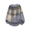 Directo de Fábrica de Moda Suelto para Pareja Tejido de Terciopelo de Piel Sintética de Visón Otoño Invierno Bloque de Color Jacquard de Moda Suéter de Cuello Redondo para Hombre