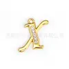 Chaveiro de Metal Criativo com Diamante 26 Letras Pingente de Bolsa Colar Simples com Pingente de Letra Acessórios DIY Atacado