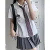 Tecido TR Camisa Branca JK Japonesa Cor Sólida Solta Versátil Manga Longa e Curta Autêntica Estilo College Camisa de Uniforme Escolar para Mulheres Verão