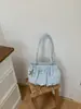 Bolsa de Ombro Grande Capacidade Estilo Coreano para Mulheres, Nova Bolsa Tote Plissada 2026, Bolsa de Trabalho com Estampa de Bolinhas