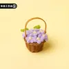Adornos de Cesta de Flores Tejidos a Crochet Hechos a Mano, Pequeñas Decoraciones de Escritorio Tejidas de Lana, Recuerdos Navideños, Venta al por Mayor de Regalos, Día de la Madre