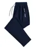 Pantalones deportivos elásticos para hombre de América verano ajuste fino talla grande pantalones de seda de hielo tubo recto secado rápido casual transpirables para hombre