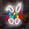 Ovo de Páscoa Luz Neon Orelhas de Coelho Decoração LED USB Dimmable Sinal de Páscoa Decoração de Festa